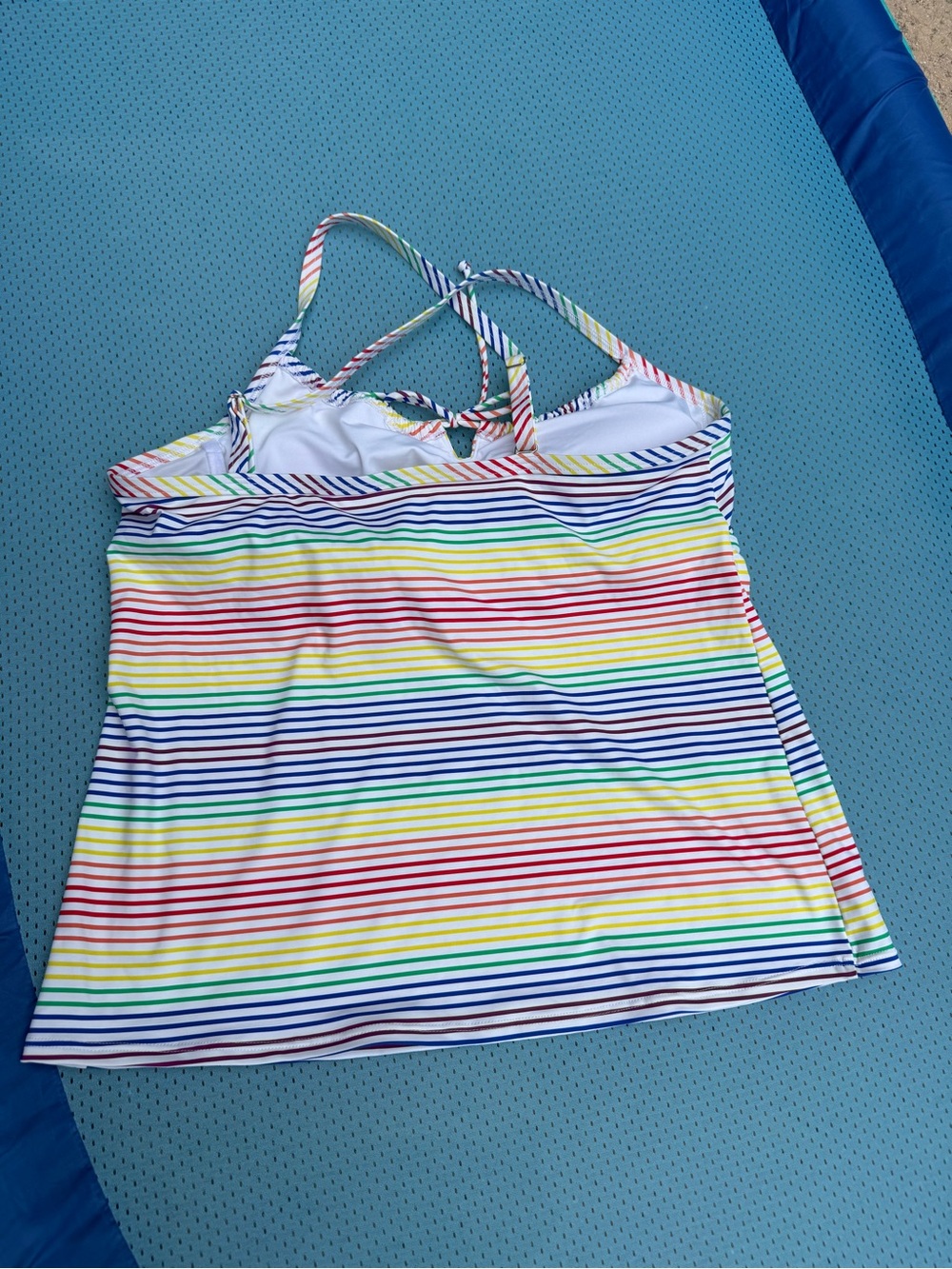 Lands End Rainbow Stripe Tankini Top - Multicolor - 14 - Excellent Condition - Picture 3 of 4